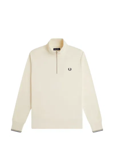 Fred Perry Half-zip Sweatshirt In Neutral