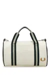 Fred Perry Mini Cylindrical Tote Bag In White