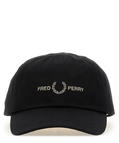 Fred Perry Baseball Hat With Logo In Black