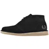 Fred Perry Black Hawley Suede Desert Boots In Black
