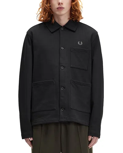 Fred Perry Heavyweight Overshirt In Black