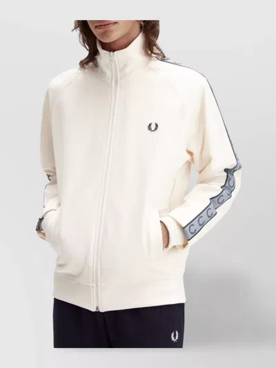 FRED PERRY HIGH COLLAR JACKET WITH RIBBED CUFFS AND HEM