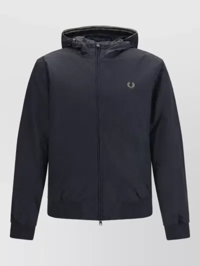 Fred Perry Hooded Padded Jacket In Blue