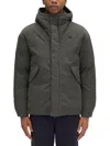 Fred Perry Padded Jacket With Hood And Drawstrings In Green