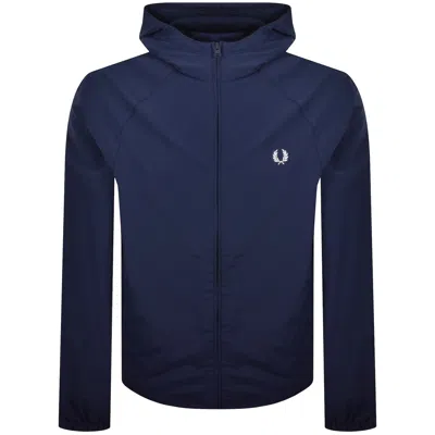 Fred Perry Hooded Shell Jacket French Navy In Blue