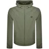 Fred Perry Hooded Shell Jacket Green In Green