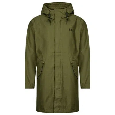 Pre-owned Fred Perry Hooded Shell Parka Green Jacket