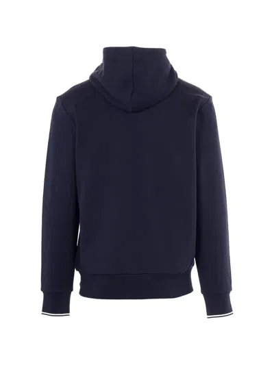 Fred Perry '' Hooded Zip Through Sweatshirt In Blue