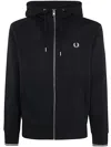 Fred Perry Fp Hooded Zip Through Sweatshirt In Navy