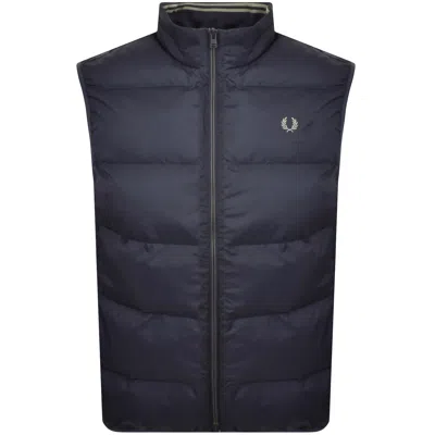 Fred Perry Insulated Gilet Navy In Blue