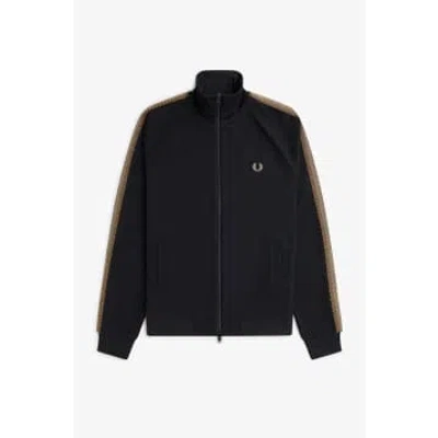Fred Perry J7828 Crochet Tape Track Jacket Black
