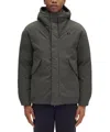 Fred Perry Padded Jacket With Hood And Drawstrings In Gray