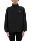 Fred Perry Relaxed-fit Jacket With High Collar And Full Zip Closure