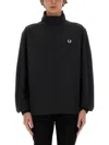 Fred Perry Relaxed-fit Jacket With High Collar And Full Zip Closure