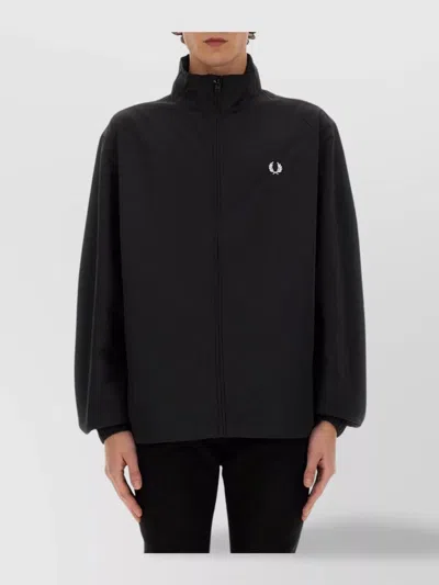 FRED PERRY JACKET WITH LOGO AND HIGH COLLAR