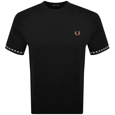 Fred Perry Jacquard Cuff T Shirt Black