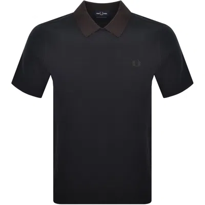 Fred Perry Jacquard Pulllover Polo Navy In Blue