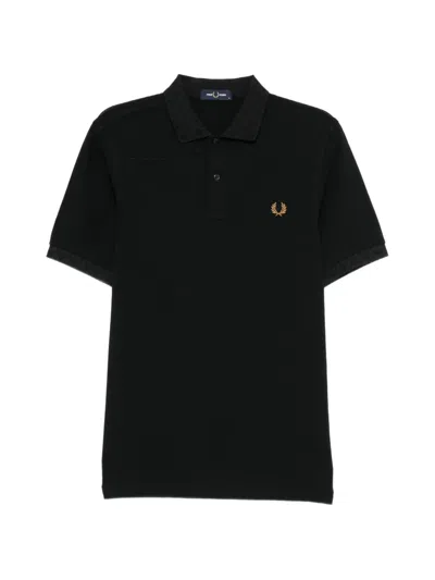 Fred Perry Jacquard Trim Polo In Black