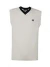Fred Perry Fp V-neck Knitted Tank Top Clothing In White