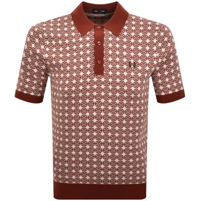 Fred Perry Knit Polo Shirt Red