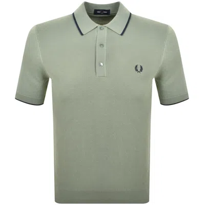 Fred Perry Knit Polo T Shirt Bayleaf Green
