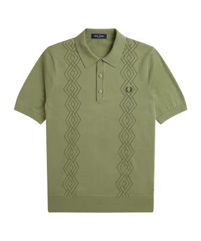 Fred Perry Knit Shortsleeve Polo Shirt In Green