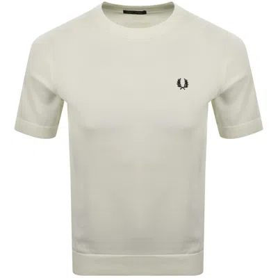 Fred Perry Knit T Shirt Cream In Gray