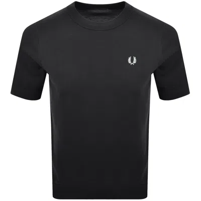 Fred Perry Knit T Shirt Grey In Black