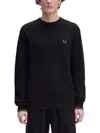 Fred Perry Textured Knitwear With Ribbed Cuffs And Hem In Black