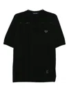 Fred Perry Knitted Polo Shirt In Black