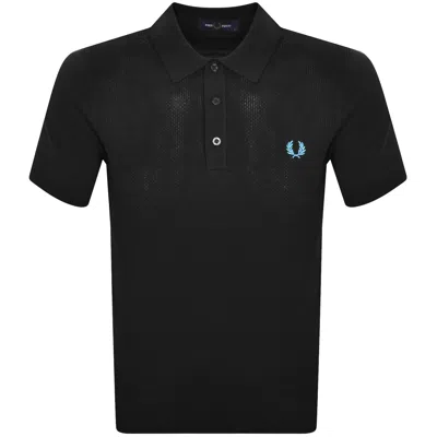 Fred Perry Knitted Polo T Shirt Black