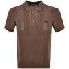 FRED PERRY FRED PERRY KNITTED POLO T SHIRT BROWN