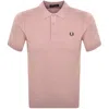 FRED PERRY FRED PERRY KNITTED POLO T SHIRT PINK