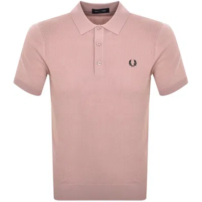 Fred Perry Knitted Polo T Shirt Pink