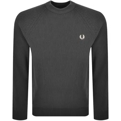 Fred Perry Lambswool Jumper Anchor Grey In Gray
