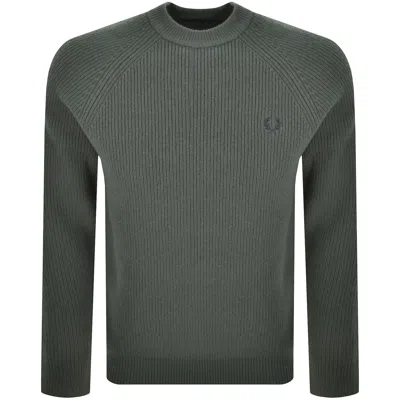 Fred Perry Lambswool Jumper Court Green