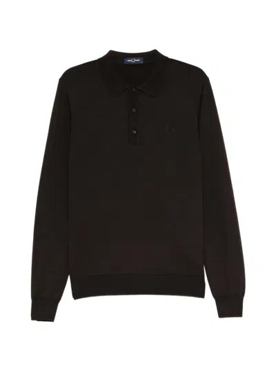 Fred Perry Long-sleeve Polo In Black