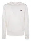 Fred Perry Laurel-wreath Crew-neck Sweatshirt In White