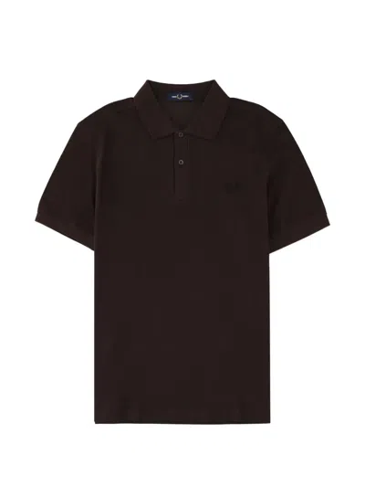 Fred Perry Laurel Wreath Embroidered Polo Shirt In Brown