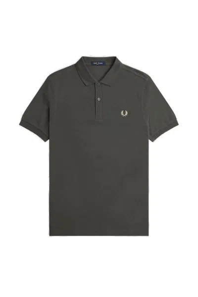 Fred Perry Laurel Wreath-embroidered Short-sleeved Polo Shirt In Green