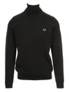 Fred Perry Laurel Wreath Roll-neck Sweater In Brown