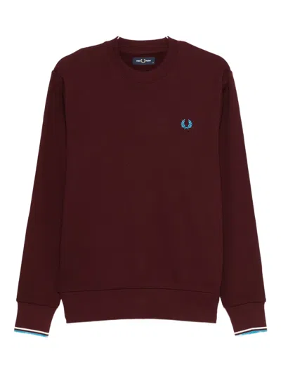 Fred Perry Laurel Wreath Sweatshirt In Brown