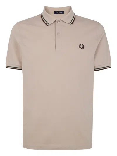 Fred Perry Laurel-wreath Tipped Polo Shirt In Neutral