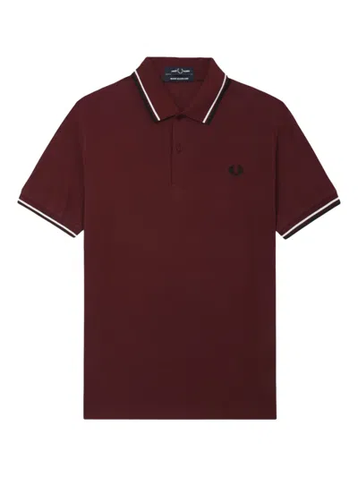 Fred Perry Laurel-wreath Trim Polo Shirt In Red