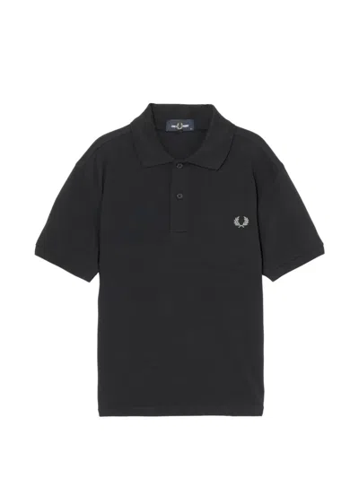Fred Perry Laurel-wreath Short-sleeve Polo Shirt In Black