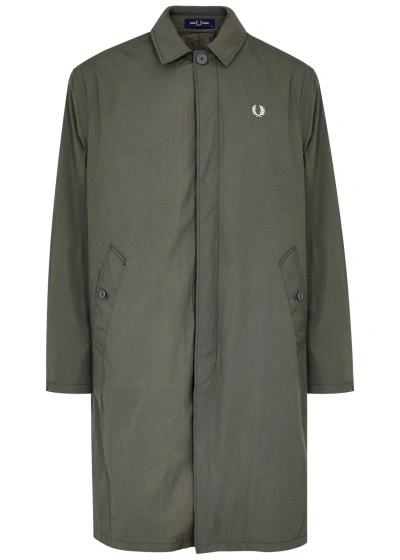 Fred Perry Layered Gilet And Crinkled Shell Jacket In Khaki