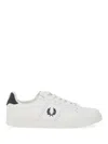 Fred Perry Round Toe Sneakers Featuring Perforated Sides In Animal Print