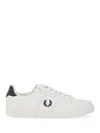 Fred Perry Round Toe Sneakers Featuring Perforated Sides In White