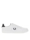 Fred Perry Round Toe Sneakers Featuring Perforated Sides In White