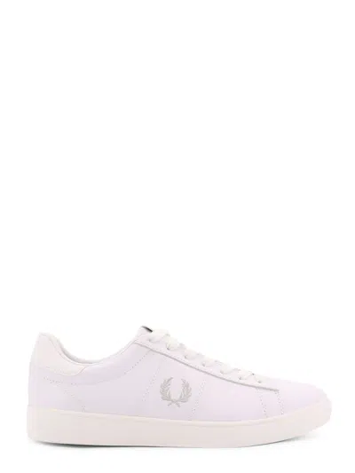 Fred Perry Leather Sneakers With Lateral Embroidery In White